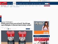Bild zum Artikel: Angst durch Flüchtlingskrise? - Pfefferspray fast ausverkauft: Nachfrage nach Reizgas in Deutschland steigt rasant