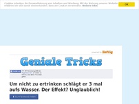 Bild zum Artikel: Um nicht zu ertrinken schlägt er 3 mal aufs Wasser. Der Effekt? Unglaublich!