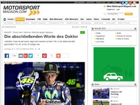 Bild zum Artikel: MotoGP - Rossi nach Valencia: Wutrede gegen Marquez: Die abschließenden Worte des Doktor