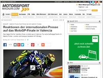 Bild zum Artikel: MotoGP - Italiens Presse feiert Rossi als den wahren Champ: Reaktionen der internationalen Presse auf das MotoGP-Finale in Valencia