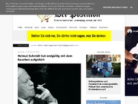 Bild zum Artikel: Helmut Schmidt hat endgültig mit dem Rauchen aufgehört
