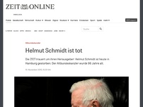 Bild zum Artikel: Altbundeskanzler: Helmut Schmidt ist tot