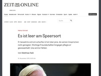 Bild zum Artikel: Helmut Schmidt: Es ist leer am Speersort