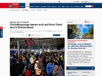 Bild zum Artikel: Behörden fehlt der Überblick - Flüchtlingszüge leeren sich auf ihrer Fahrt durch Deutschland