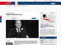 Bild zum Artikel: Er wurde 96 Jahre alt - Altkanzler Helmut Schmidt ist tot