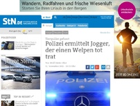 Bild zum Artikel: Tierquäler gefasst: Polizei ermittelt Jogger, der einen Welpen tot trat