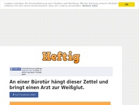 Bild zum Artikel: An einer Bürotür hängt dieser Zettel und bringt einen Arzt zur Weißglut.