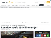 Bild zum Artikel: Ronaldo gönnt sich 19-Millionen-Jet