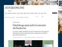 Bild zum Artikel: Bundeskriminalamt: Flüchtlinge sind nicht krimineller als Deutsche