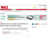 Bild zum Artikel: Unbekannte machen aus Berliner S-Bahn einen Star-Wars-Zug