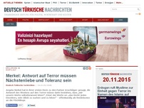 Bild zum Artikel: Merkel: Antwort auf Terror müssen Nächstenliebe und Toleranz sein