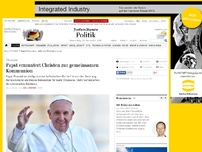 Bild zum Artikel: Papst ermuntert Christen zur gemeinsamen Kommunion