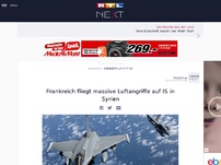 Bild zum Artikel: Frankreich fliegt massive Luftangriffe auf IS in Syrien