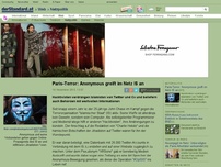 Bild zum Artikel: Netzpolitik - Terror in Paris: Anonymous greift IS im Netz an