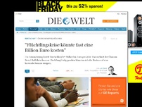 Bild zum Artikel: Ökonom Raffelhüschen: 'Flüchtlingskrise könnte fast eine Billion Euro kosten'