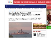 Bild zum Artikel: Russland gibt Raketenschiff Schießerlaubnis gegen Türkei und NATO