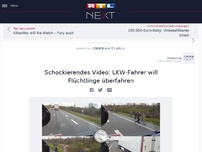 Bild zum Artikel: Schockierendes Video: LKW-Fahrer will Flüchtlinge überfahren