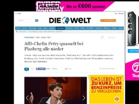 Bild zum Artikel: AfD-Chefin: Quassel-Petry redet bei Plasberg einfach alle nieder