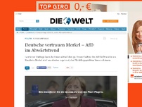 Bild zum Artikel: Forsa-Umfrage: Deutsche vertrauen Merkel - AfD im Abwärtstrend