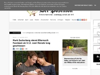 Bild zum Artikel: Mark Zuckerberg nimmt Elternzeit: Facebook ab morgen zwei Monate lang geschlossen