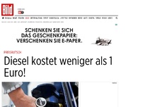 Bild zum Artikel: Preisrutsch - Diesel rutscht unter 1 Euro!