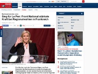 Bild zum Artikel: Rechtsextreme vor Sieg - Front National offenbar stärkste Kraft bei Regionalwahlen in Frankreich