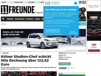Bild zum Artikel: Kölner Stadion-Chef schickt Hitz Rechnung über 122,92 Euro