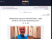 Bild zum Artikel: Obdachloser gewinnt 500.000 Dollar – jetzt erfüllt er sich einen Herzenswunsch!
