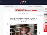 Bild zum Artikel: Nach PETA-Kampagne: 'National Institutes of Health' beenden Tierversuche mit Affenbabys
