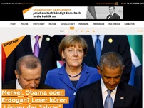 Bild zum Artikel: Merkel, Obama oder Erdogan? Leser küren „Lügner des Jahres“