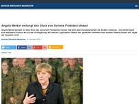 Bild zum Artikel: Angela Merkel verlangt den Sturz von Syriens Präsident Assad