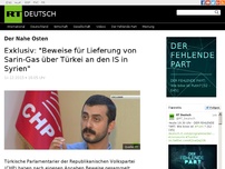 Bild zum Artikel: Exklusiv: 'Beweise für Lieferung von Sarin-Gas über Türkei an den IS in Syrien'