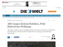 Bild zum Artikel: Wachsende Gewalt: AfD-Gegner bedrohen Hotels, Petry bekommt keine Wohnung