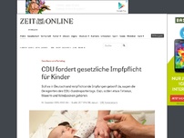 Bild zum Artikel: Beschluss vom Parteitag: CDU fordert gesetzliche Impfpflicht für Kinder