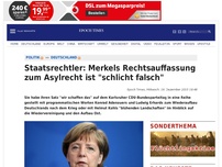 Bild zum Artikel: Staatsrechtler: Merkels Rechtsauffassung zum Asylrecht ist 'schlicht falsch'
