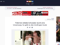 Bild zum Artikel: Frühchen rettete Schwester durch eine Umarmung: So geht es den Zwillingen heute