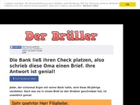 Bild zum Artikel: Die Bank ließ ihren Check platzen, also schrieb diese Oma einen Brief. Ihre Antwort ist genial!