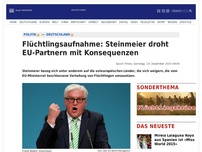 Bild zum Artikel: Flüchtlingsaufnahme: Steinmeier droht EU-Partnern mit Konsequenzen