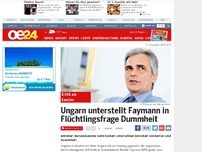 Bild zum Artikel: Ungarn unterstell Faymann in Flüchtlingsfrage Dummheit