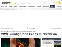 Bild zum Artikel: WWE kündigt John Cenas Rückkehr an