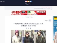 Bild zum Artikel: Foto-Fahndung: Kölner Polizei sucht nach brutalem Räuber-Trio