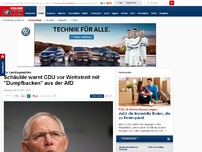 Bild zum Artikel: Vor Landtagswahlen - Schäuble warnt CDU vor Wettstreit mit 'Dumpfbacken' aus der AfD