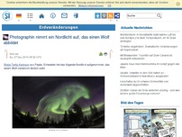 Bild zum Artikel: Photographin nimmt ein Nordlicht auf, das einen Wolf abbildet