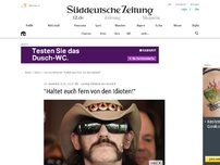 Bild zum Artikel: 'Haltet euch fern von den Idioten!'