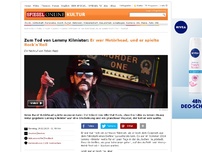 Bild zum Artikel: Zum Tod von Lemmy Kilmister: Er war Motörhead und er spielte Rock'n'Roll