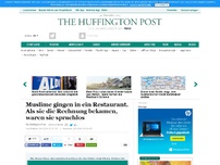Bild zum Artikel: Muslime gingen in ein Restaurant. Als sie die Rechnung bekamen, waren sie sprachlos