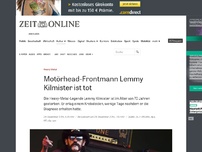 Bild zum Artikel: Heavy Metal: Motörhead-Frontmann Lemmy Kilmister ist tot