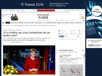 Bild zum Artikel: Neujahrsansprache von Merkel: „Wir schaffen das, denn Deutschland ist ein starkes Land“