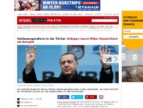 Bild zum Artikel: Verfassungsreform in der Türkei: Erdogan nennt Hitler-Deutschland als Beispiel