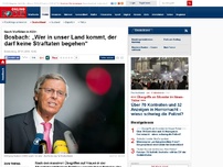 Bild zum Artikel: Nach Vorfällen in Köln - Bosbach: „Wer in unser Land kommt, der darf keine Straftaten begehen“